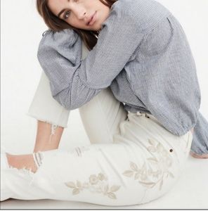 Abercrombie & Fitch Zoe Ankle Straight Jeans Embroidered Size 0R
